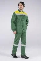 Костюм рабочий Стандарт СОП усиленный (тк.Смесовая,210) брюки, зеленый/желтый